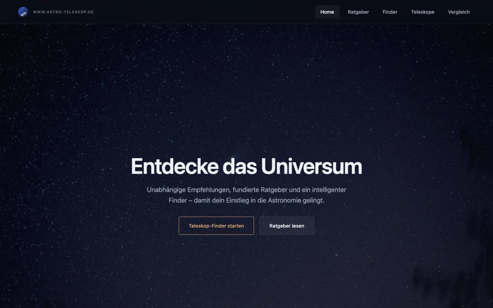 Astro-Teleskop online shop built with Foliovo