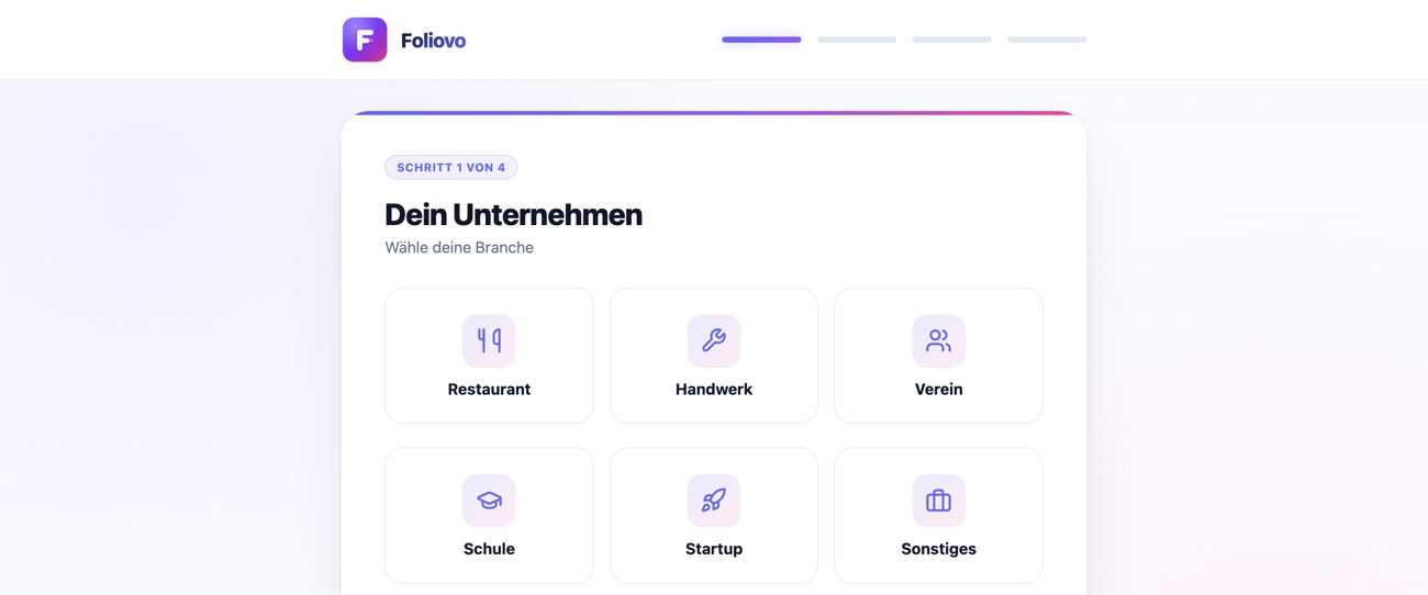 Der Foliovo-Konfigurator — so beschreibst du dein Geschäft